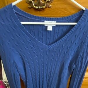 Women's Blue Cable Knit Sweater